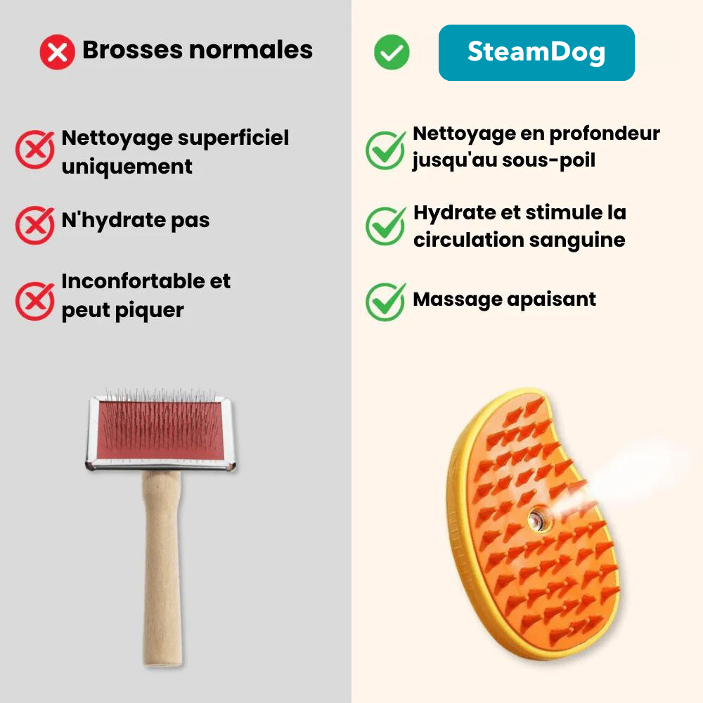 SteamDog - Brosse vapeur pour chien King Shop